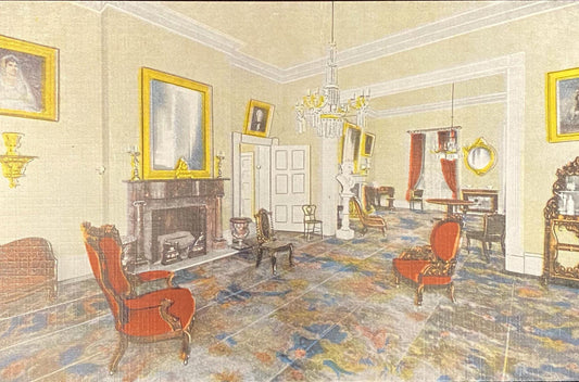 Hermitage Drawing Room - Nashville, Tennessee - Linen Postcard