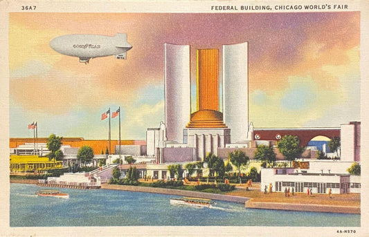 Federal Building, Chicago World's Fair, Illinois - 1934 Linen Postcard