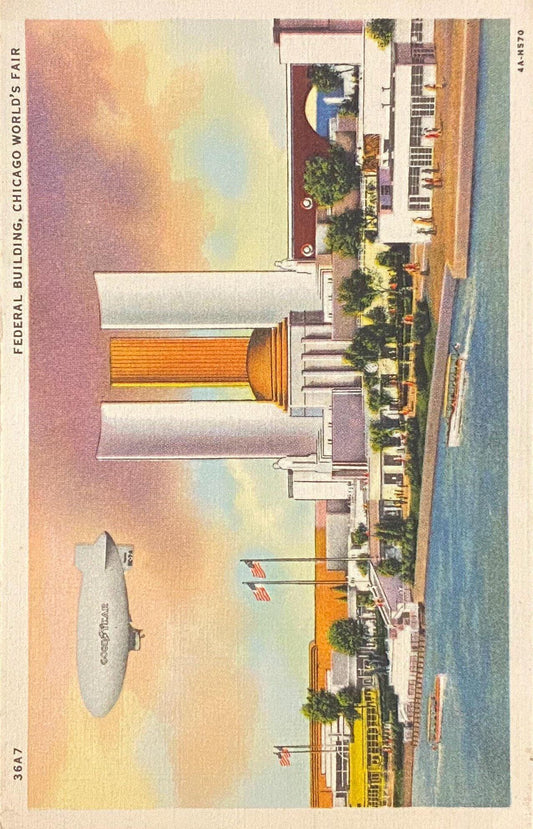 Federal Building, Chicago World's Fair, Illinois - 1934 Linen Postcard