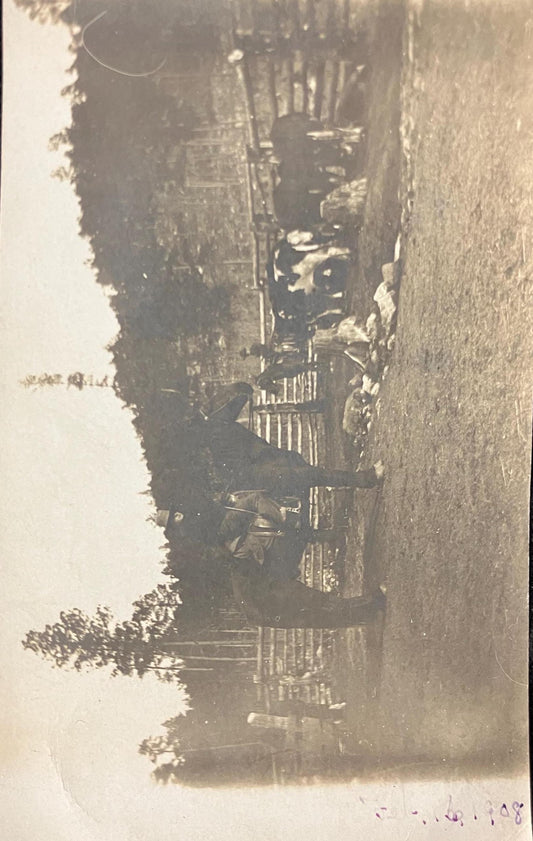 RPPC - Working Cattle with Horses on Ranch - Taken: 1908 - Cowboy Life postcard - Roping and Branding Calves - looks like in the Dakotas