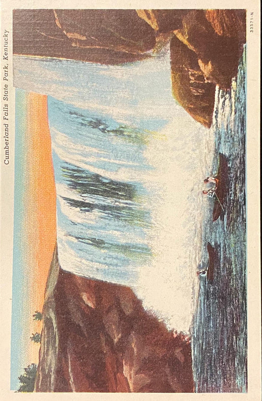 Cumberland Falls State Park - Kentucky - 1940s Linen Postcard