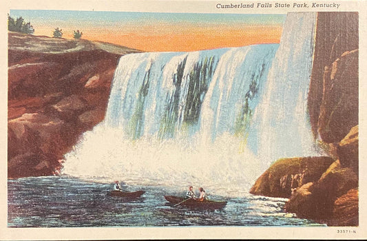 Cumberland Falls State Park - Kentucky - 1940s Linen Postcard