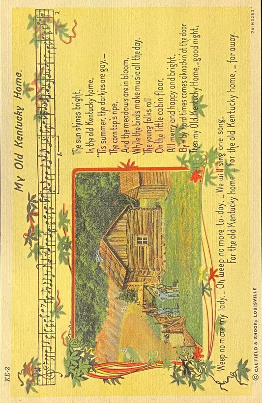My Old Kentucky Home - 1937 Linen Postcard