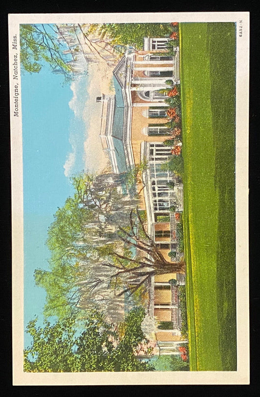 Monteigne - Natchez, Mississippi - 1930s Linen Postcard