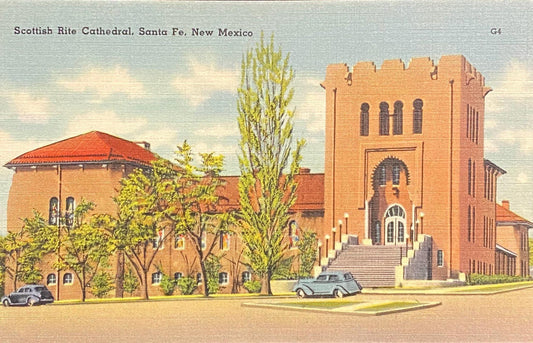 Scottish Rite Cathedral - Santa Fe, New Mexico - 1930s Linen Postcard