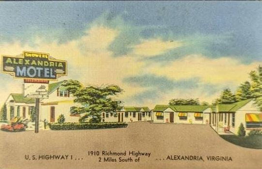 Alexandria Motel - Alexandria, Virginia - 1930s/1940s Linen Postcard