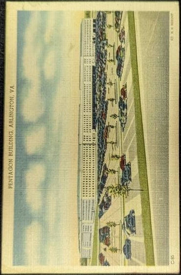Pentagon Building - Arlington, Virginia - 1940s Linen Postcard