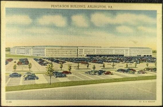 Pentagon Building - Arlington, Virginia - 1940s Linen Postcard