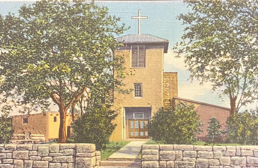 Oldest Church in U.S. - San Miguel Mission - Santa Fe, New Mexico - 1938 Linen Postcard