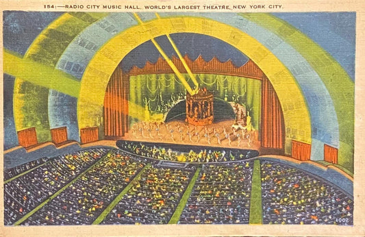 Radio City Music Hall - World's Largest Theatre - New York City, New York - 1930s Linen Postcard