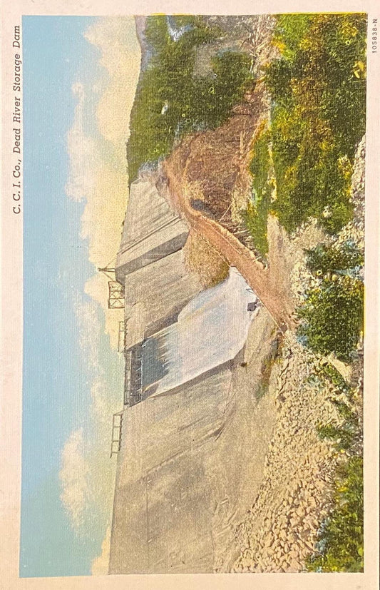 C.C.I. Co. - Dead River Storage Dam near Negaunee, Michigan - 1940s Linen Postcard