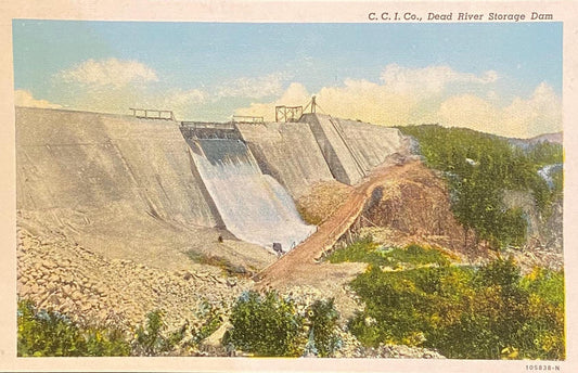 C.C.I. Co. - Dead River Storage Dam near Negaunee, Michigan - 1940s Linen Postcard