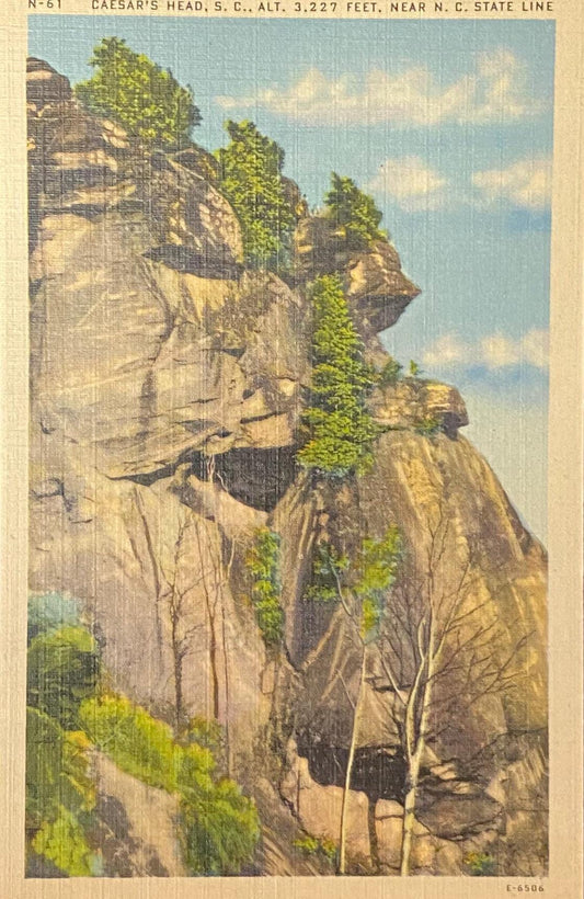 Caesar's Head, South Carolina - Alt. 3,227 Feet - Near North Carolina State Line - 1940s Linen Postcard