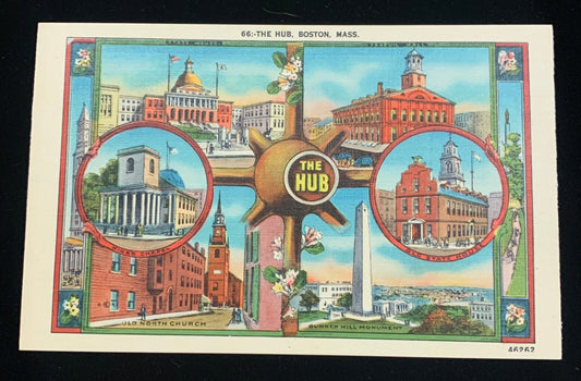 The Hub - Boston, Massachusetts - 1930s/1940s Linen Postcard