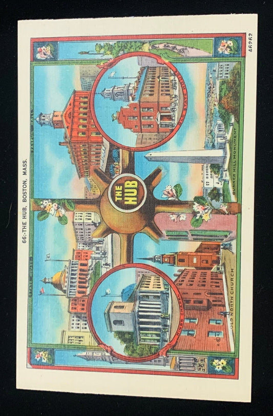 The Hub - Boston, Massachusetts - 1930s/1940s Linen Postcard