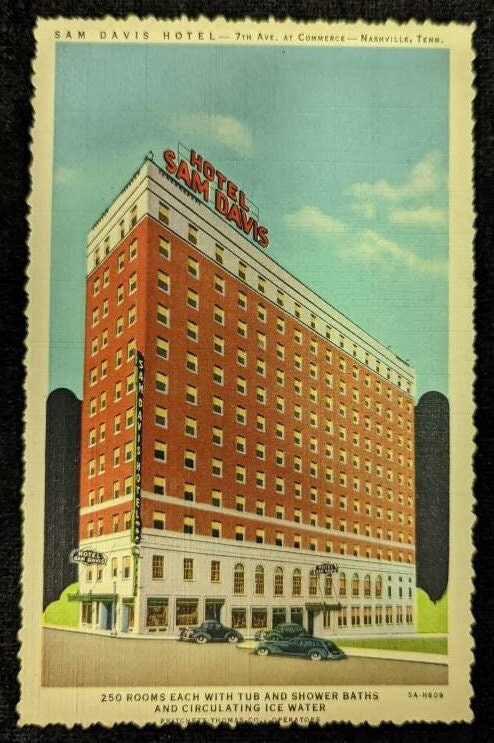 Sam Davis Hotel - 7th Ave. At Commerce - Nashville, Tennessee - Vintage Postcard
