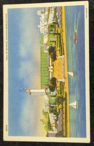 Hall of Science - Chicago World's Fair - Chicago, Illinois - 1940s Linen Postcard