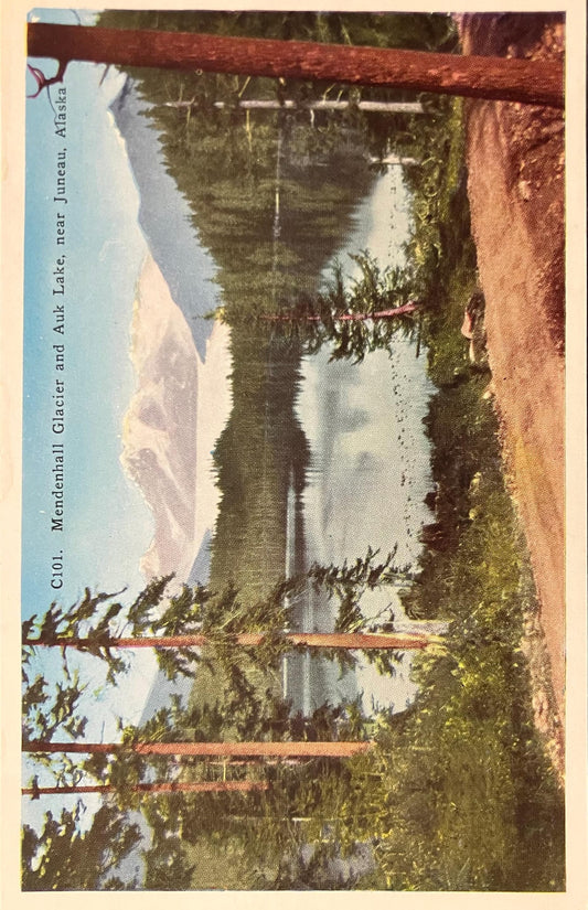 Mendenhall Glacier - Auk Lake - Juneau, Alaska - Vintage Postcard