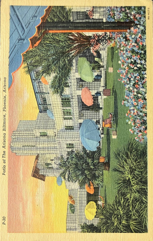 Patio of The Arizona Biltmore -Phoenix, Arizona - Vintage Postcard