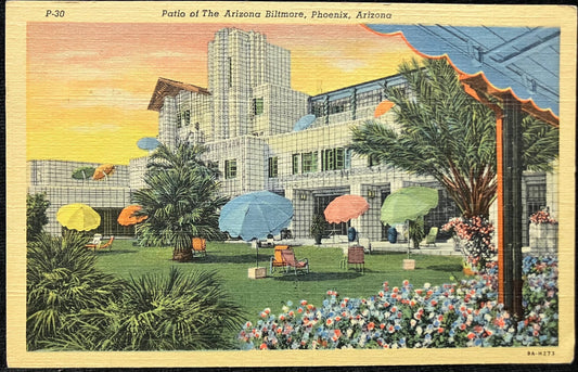 Patio of The Arizona Biltmore -Phoenix, Arizona - Vintage Postcard
