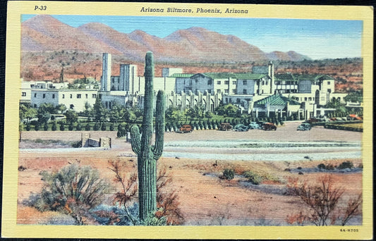 Arizona Biltmore - Phoenix, Arizona - 1940s Linen Postcard
