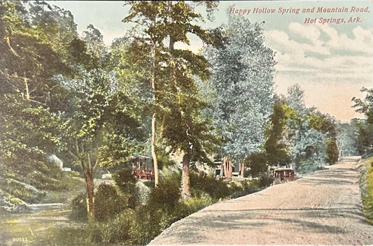 Happy Hollow Spring - Mountain Road - Hot Springs, Arkansas - Vintage Postcard