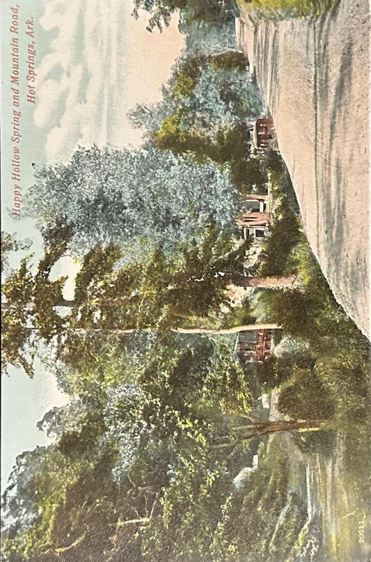 Happy Hollow Spring - Mountain Road - Hot Springs, Arkansas - Vintage Postcard