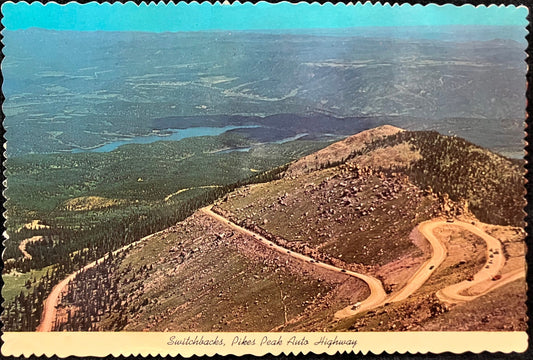Switchbacks - Pikes Peak Auto Highway - Colorado - Vintage Postcard