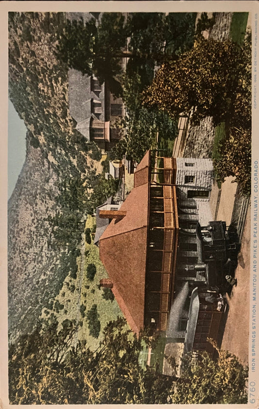 Iron Springs Station - Manitou and Pike's Peak Railway - Colorado - Vintage Postcards