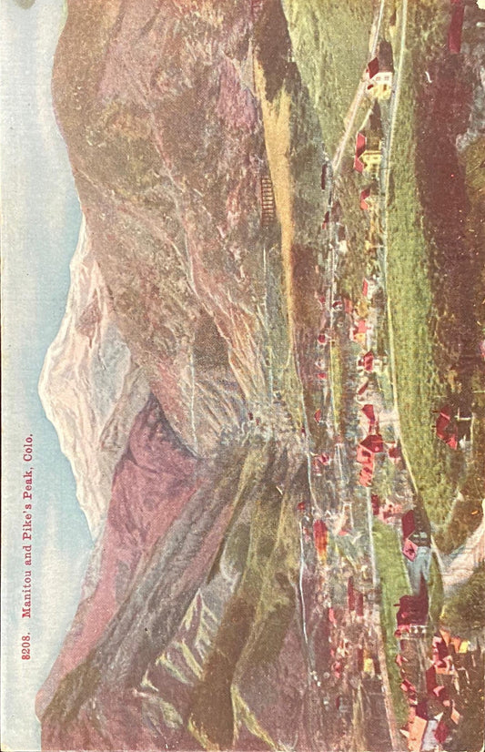 Manitou and Pike's Peak, Colo. - Vintage postcard