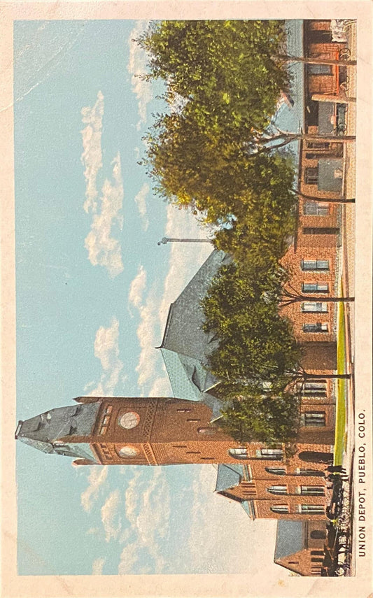 Union Depot - Pueblo, Colo. - Vintage Postcard