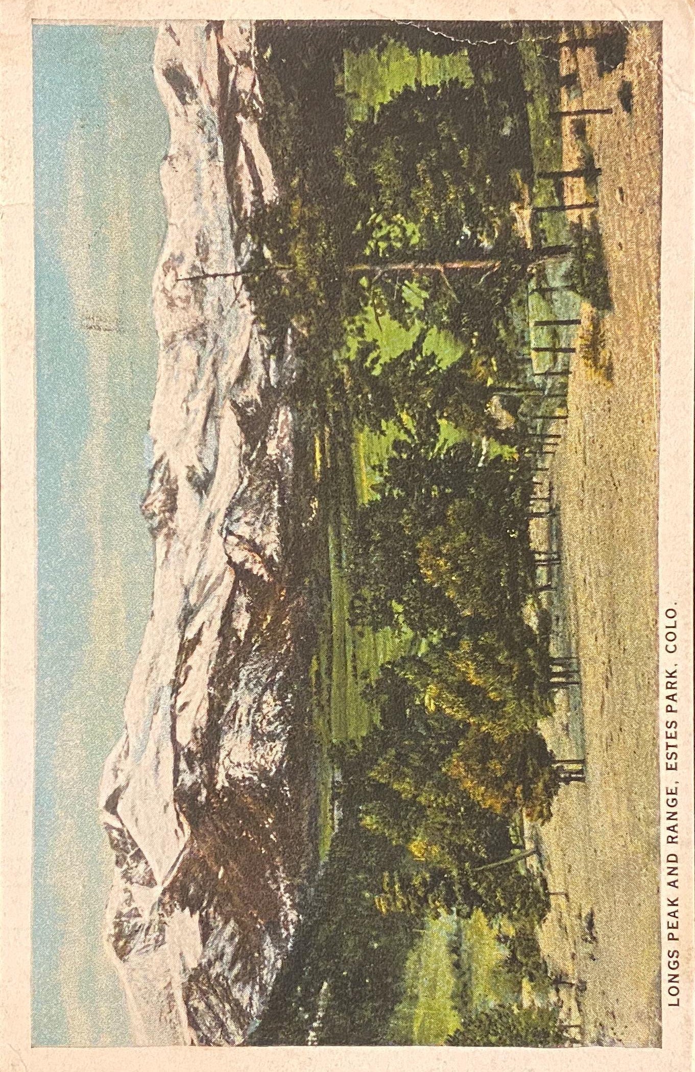 Longs Peak and Range - Estes Park, Colo. - Vintage Postcard