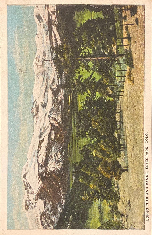 Longs Peak and Range - Estes Park, Colo. - Vintage Postcard