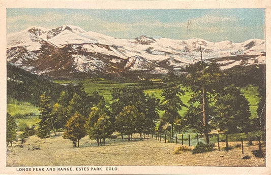 Longs Peak and Range - Estes Park, Colo. - Vintage Postcard