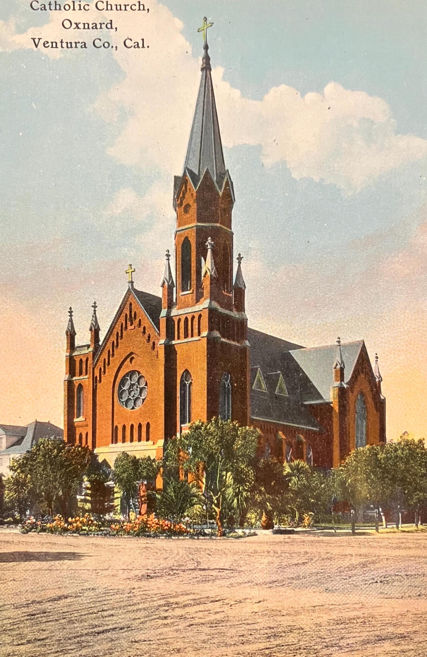 Catholic Church, Oxnard, Ventura Co., California - Vintage Church Postcard