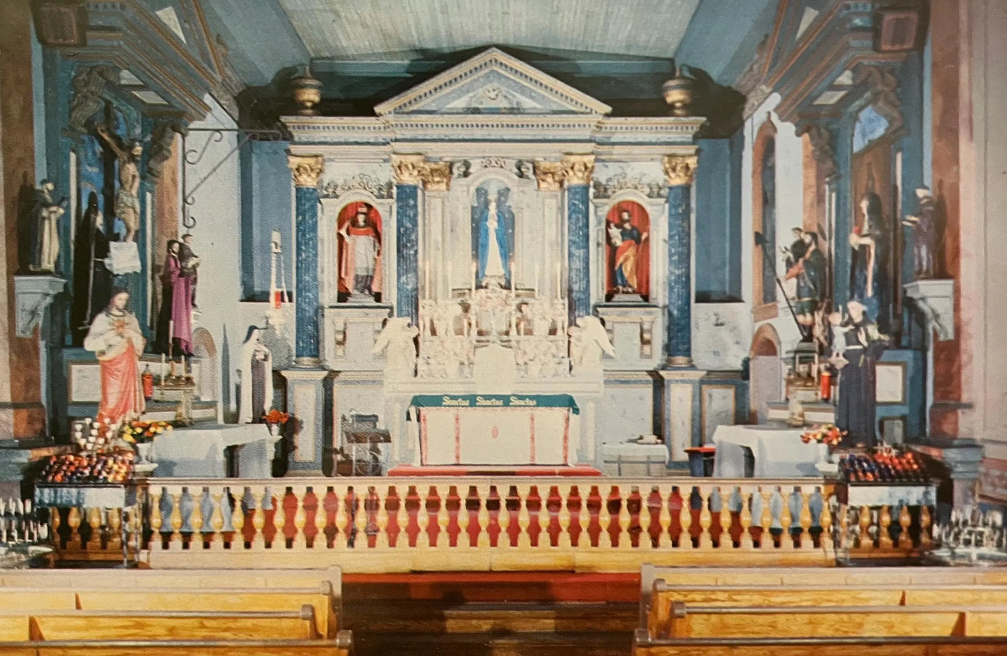 Altar of Mission San Buenaventura - California - Ektachrome: Les Stephens - Vintage Church Postcard