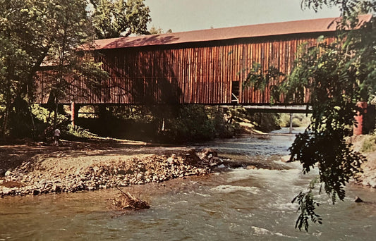Honey Run Covered Bridge near Chico, California  - Vintage Covered Bridge Postcard