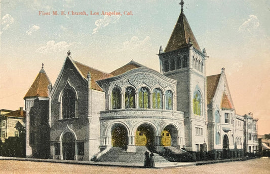 First Methodist Episcopal Church, Los Angeles, Cal. - Vintage 1910 California Church Postcard