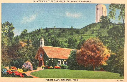 Wee Kirk O' the Heather, Glendale, California - Forest Lawn Memorial Park - Vintage Postcard