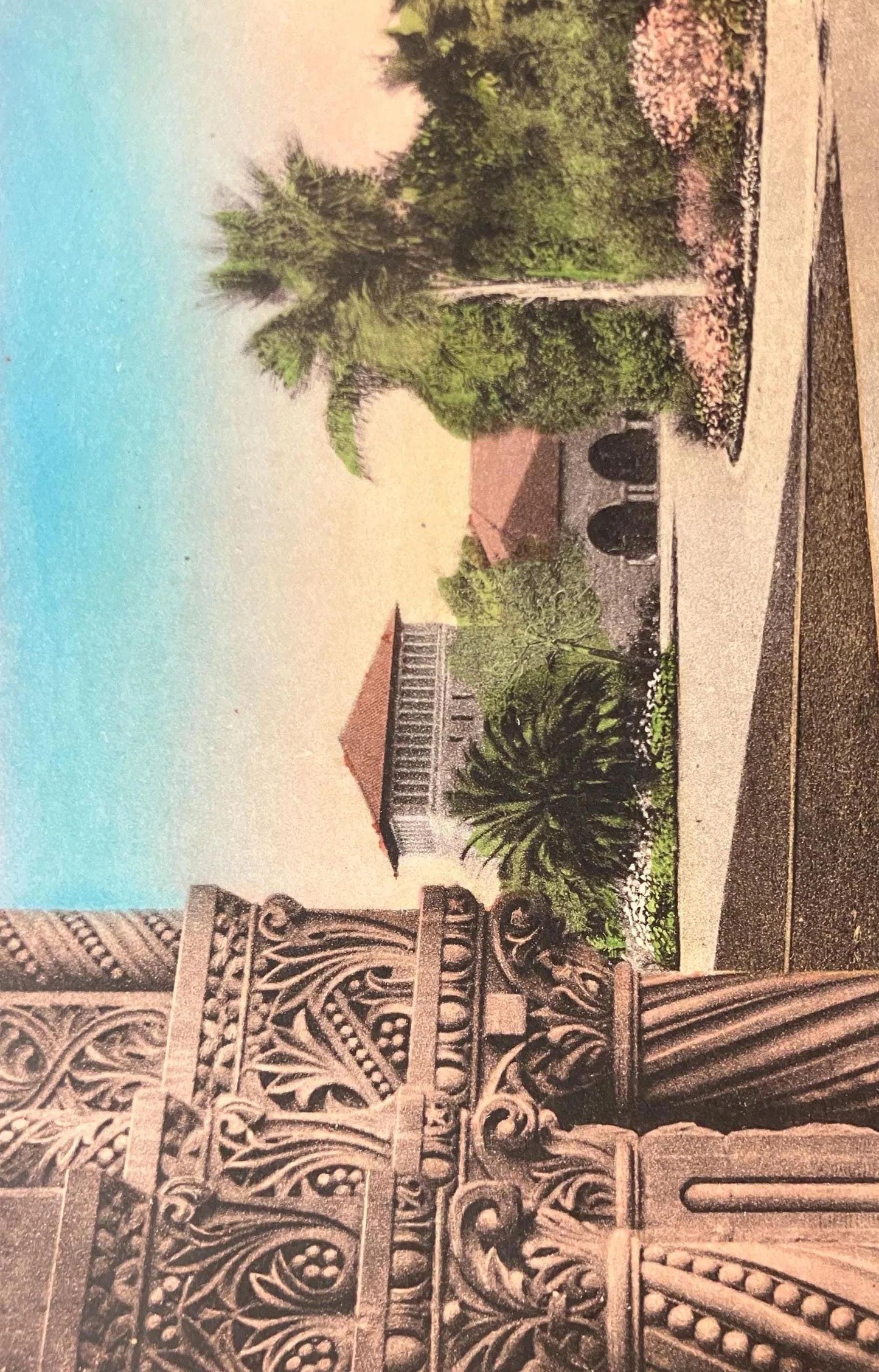 Inner Quadrangle at Stanford University, California - Vintage University Postcard