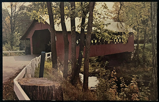 Creamery Bridge over the Whetstone Brook in Brattleboro, Vermont - Photo by Albert R. Sipe, Jr. - Vintage Postcard