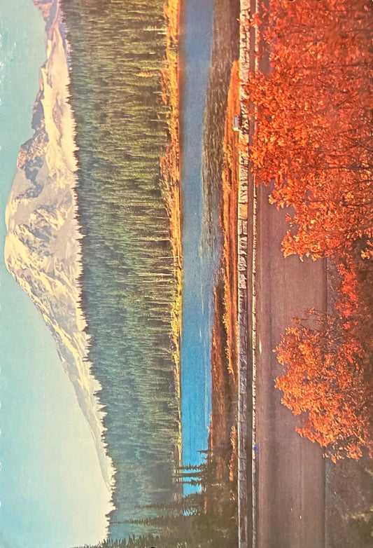 Mount Rainier and Reflection Lake, Rainer National Park, Washington - Ektachrome by Clifford B. Ellis - Vintage Postcard