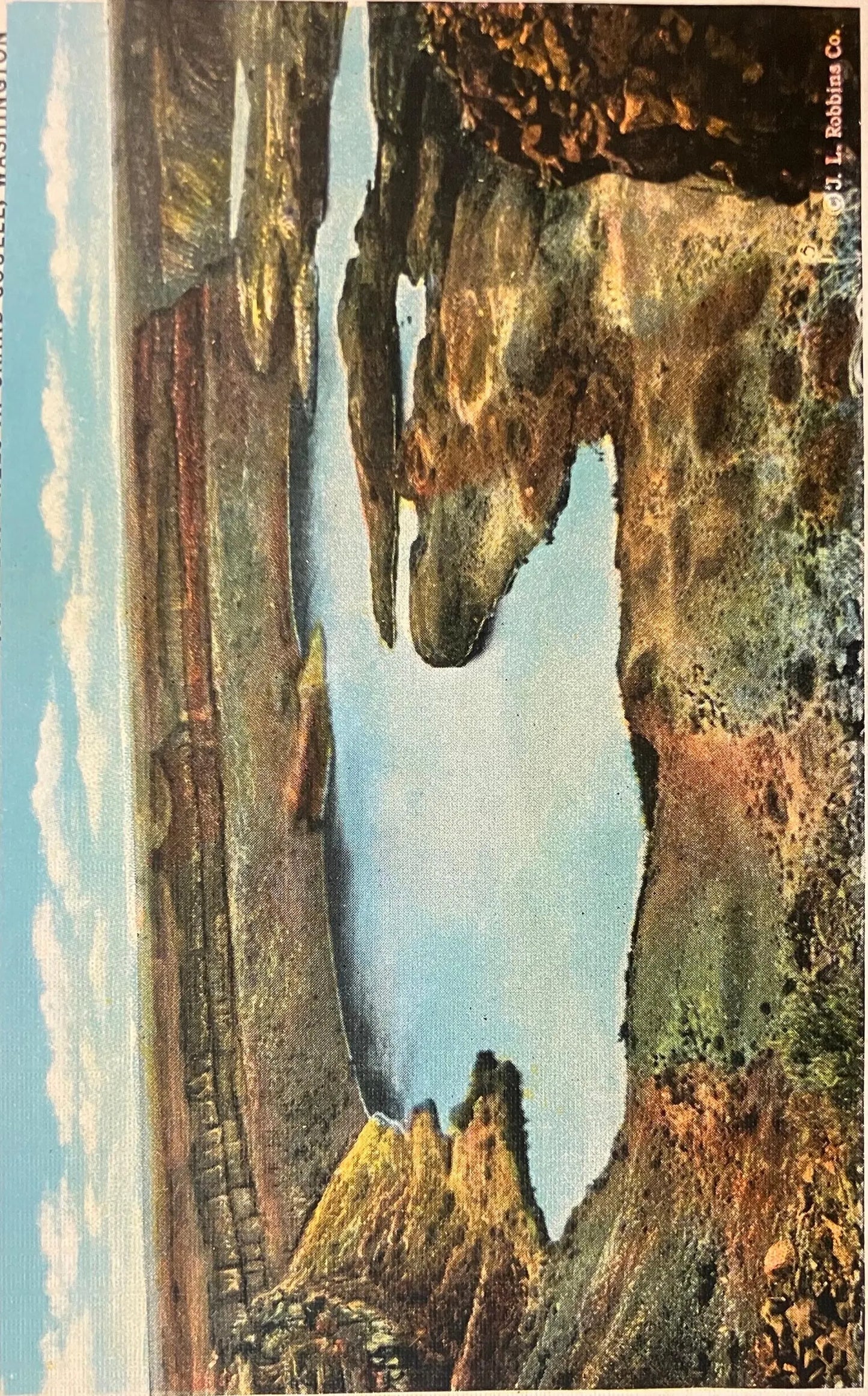 Dry Falls in Grand Coulee, Washington - 34 Miles South of Grand Coulee Dam Being Constructed, Photo By J. L. Robbins Co. - Vintage Postcard