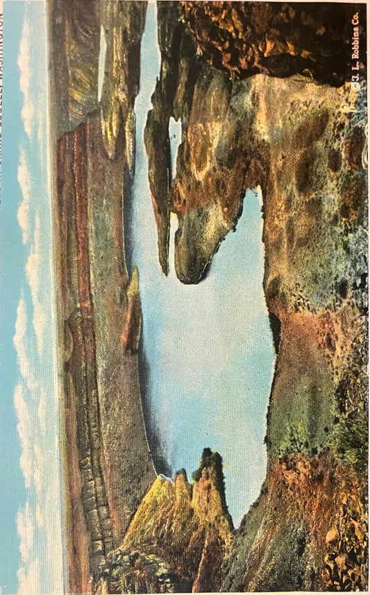 Dry Falls in Grand Coulee, Washington - 34 Miles South of Grand Coulee Dam Being Constructed, Photo By J. L. Robbins Co. - Vintage Postcard