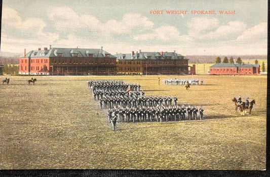Fort Wright, Spokane, Washington - Vintage Army Postcard