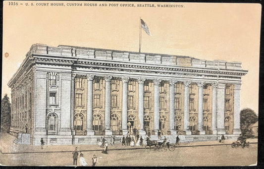 U. S. Court House, Custom House and Post Office, Seattle, Washington - Vintage Court House Postcard