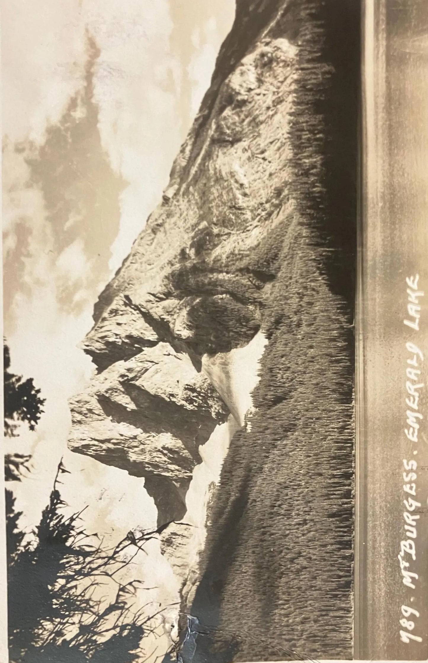 RPPC - Mount Burgess, Emerald Lake, Canada - Vintage Canadian Rockies Postcard