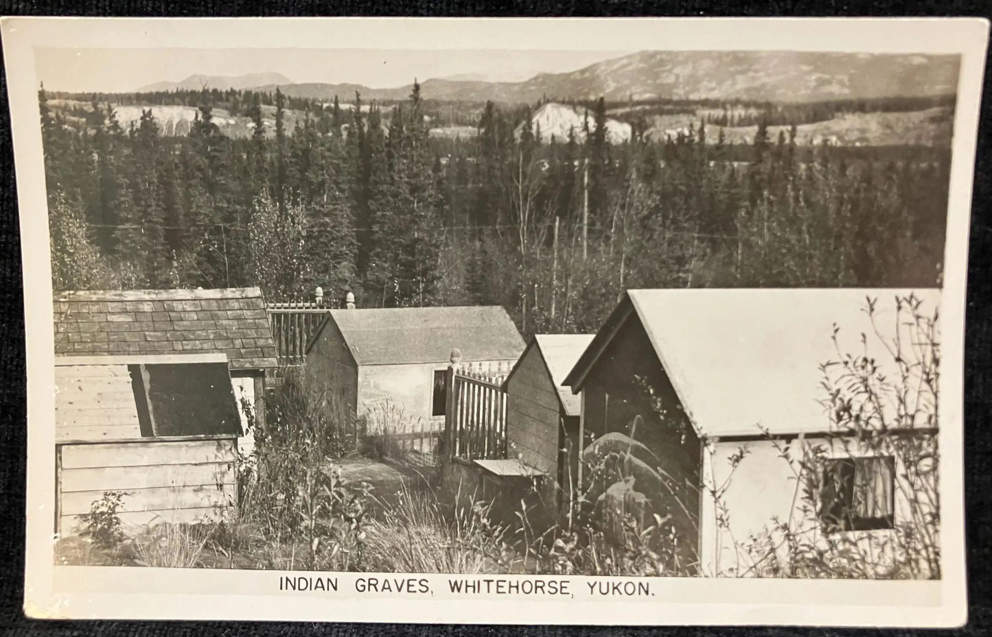 RPPC - Indian Graves, Whitehorse, Yukon 1930  - Made by Corrigan Button Co. Vintage International Postcard