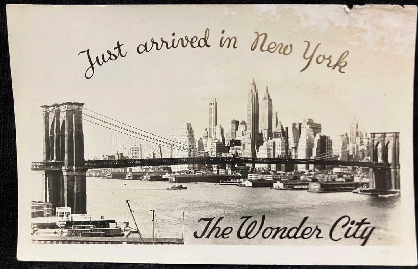 RPPC - Just arrived in New York, 1944 - The Wonder City - Vintage Postcard