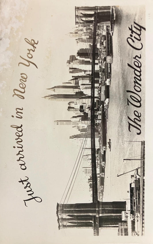 RPPC - Just arrived in New York, 1944 - The Wonder City - Vintage Postcard